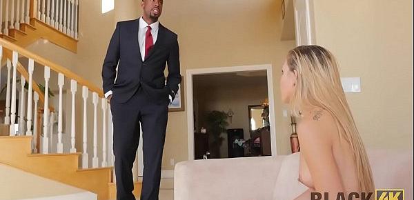  BLACK4K. Unexpected interracial sex makes young babe very happy